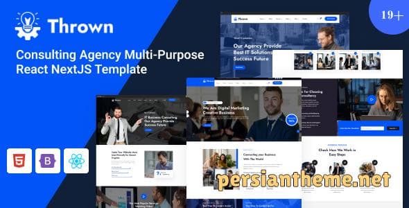 Thrown – قالب چندمنظوره مشاوره کسب‌وکار React NextJS
